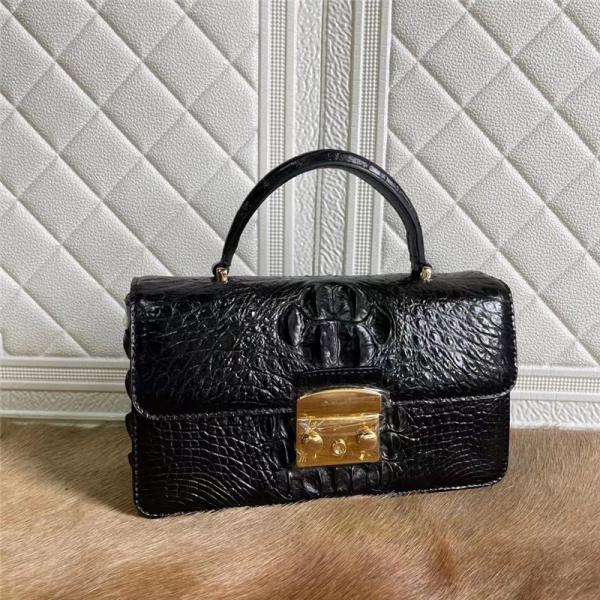 Authentic Real Alligator Leather Women Flap Purse Female Small Handbag Genuine Crocodile Skin Lady Chain Shoulder Bag