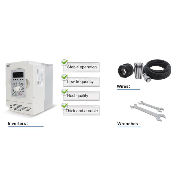 Trabajo de la madera grabado y fresado 1.5kw motor de husillo refrigerado por aire cuadrado 18000rpm ER20