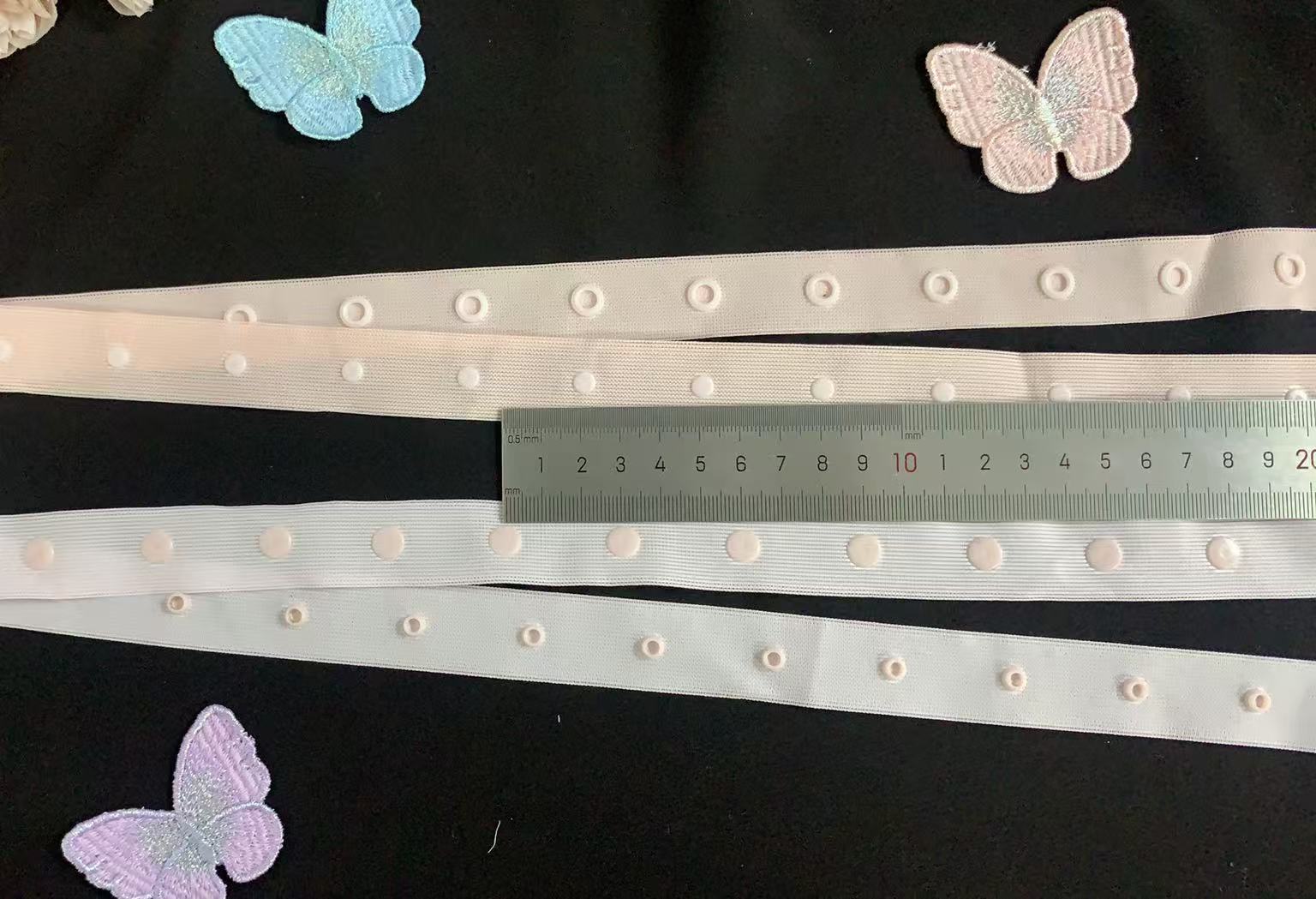 Baby Garment Snap button Tape, Polyester/nylon Press‑Stud Ribbon for Infant Wear & Coat