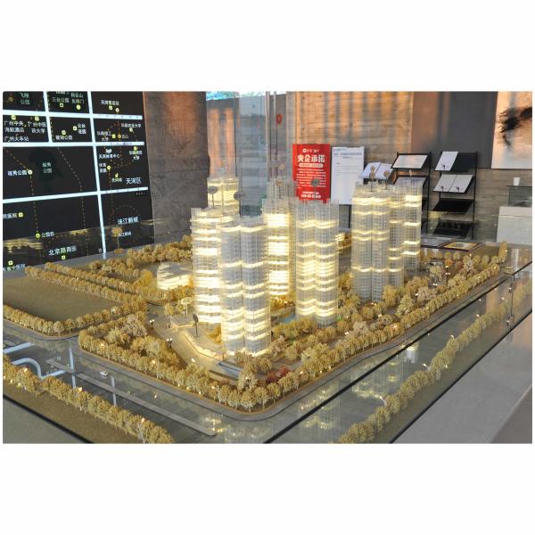 1:100 Real Estate Scale Model Residential With Illuminated Green Spaces Sports Facilities