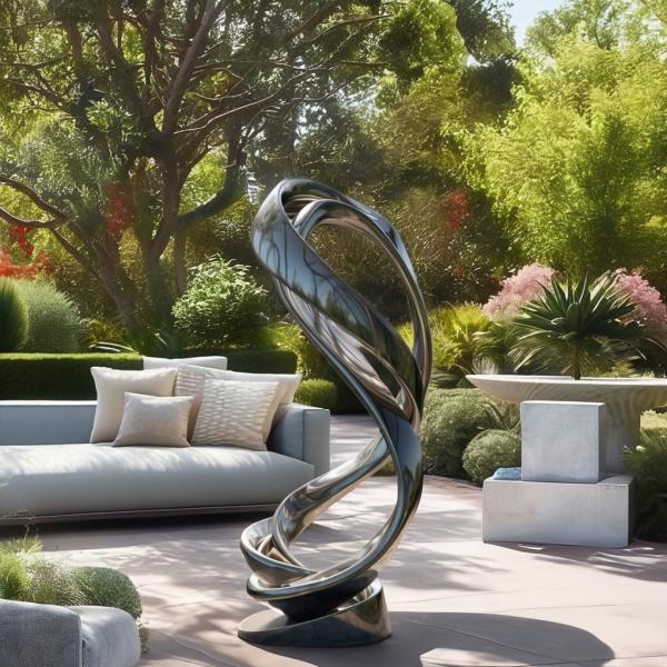 Забытые воспоминания Полированная скульптура из нержавеющей стали для общественных парков