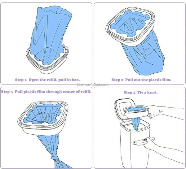 Sacs de recharge pour poubelle à couches en promotion pour poubelles à couches, 4,5 m, recharge résistante, biodégradable