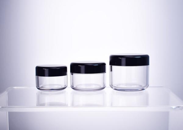 Custom Classic Glass-like Recyclable Plastic PET Cosmetics Jar 50ml For Skincare Face Cream With Classic Cylinder Shape