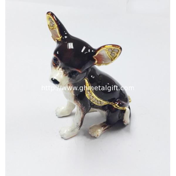 dog bejeweled trinket box dog alloy decorative crafts pewter ornament home decorative