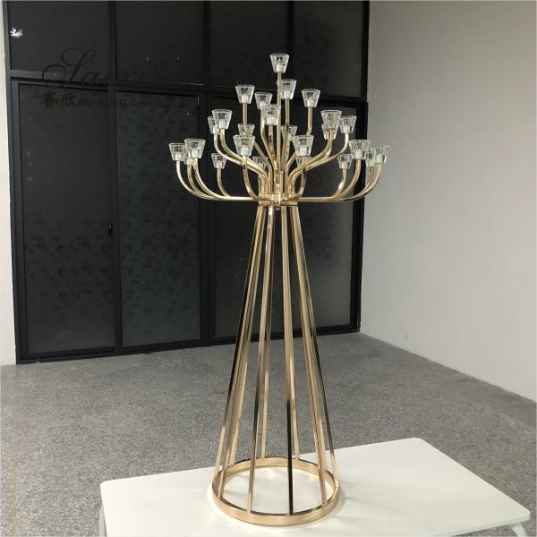 ZT-396S Горячая продажа Серебряный металлический центровой светильник стоит для свадебного декора