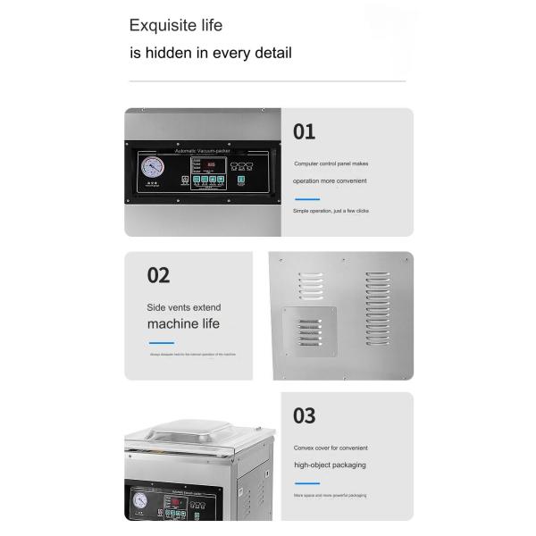220V Voltage Vertical Food Vacuum Packaging Machine 2KW Power Customizable Options
