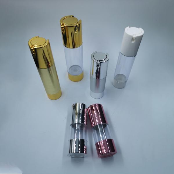 Special 15ml 30ml 50ml gold frosted vacuum skin care silver chambercosmetic manufacturer lotion airless pump bottle