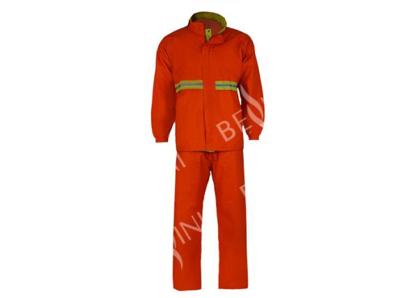 Breathable Orange Reflective Work Clothing Waterproof Rain Coats Hig Visible