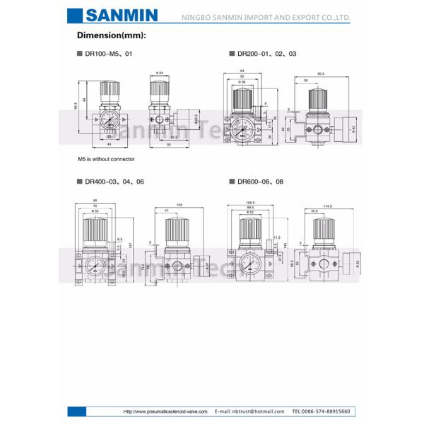OR / DR Air Pressure Regulator Filter Pneumatic FRL Unit for industry machine