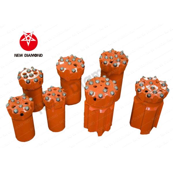 Orange Alloy Steel Top Hammer Drill Bits , Thread Button Drill Bits ISO Approval