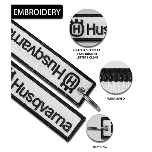 Travel Gifts Embroidered Key Tags Handmade Embroidered Fabric Keychain