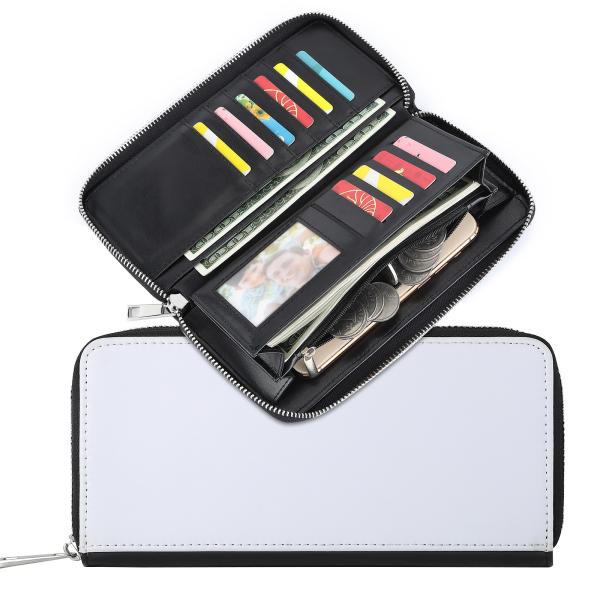 Big Capacity Custom Sublimation Long Wallet Blanks With Zipper For Men And Women