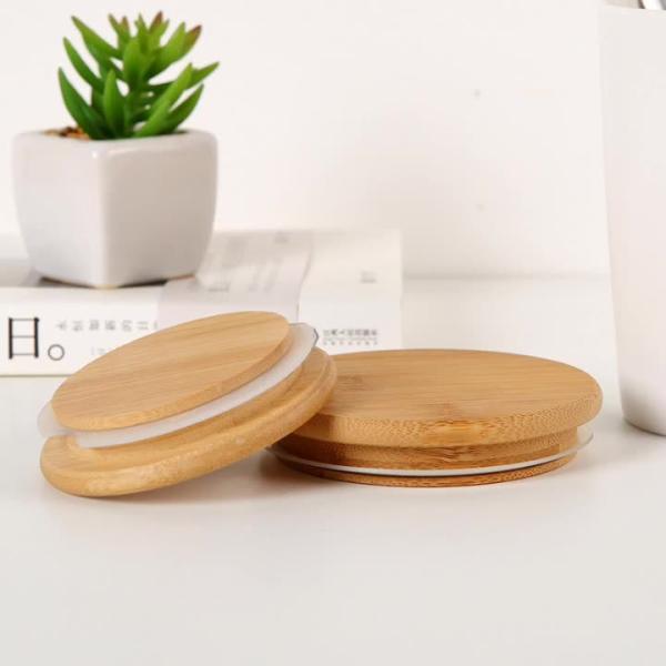 100% Natural Bamboo Lid for Glass Candle Jar Customized Design and Eco-friendly Materia