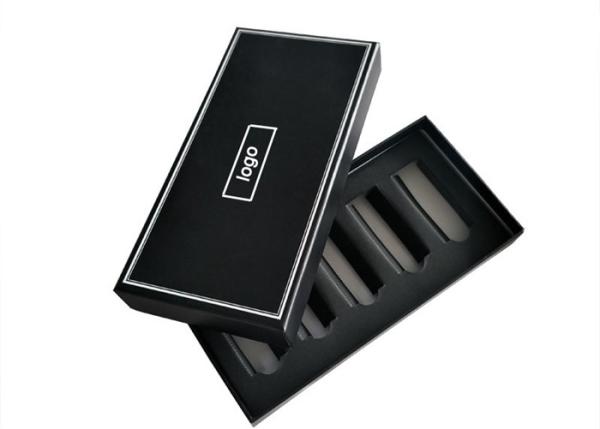 Matte Lamination Flat Pack Gift Boxes Black Cardboard Perfume Packaging With Insert