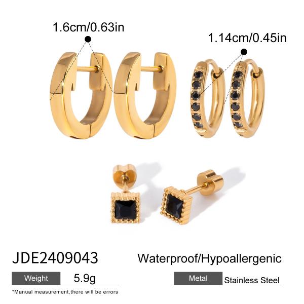 【 HydroTi]】Europe and the United States hot stainless steel zirconia earrings senior sense of niche pearl earrings titanium steel ear jewelry