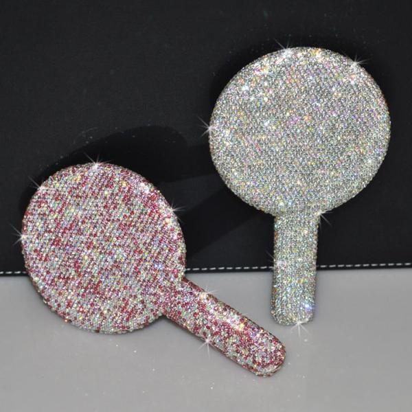 Small Diamond Makeup Portable Magnifying Mirror Light Up For Travel