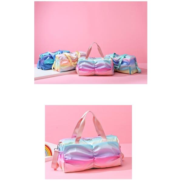 Gym Bag Sports Duffle Bag With Wet Pocket Weekender Overnight Bag With Waterproof Shoe Pouch And Air Hole For Girls Kids Women Travel Foldable Bag