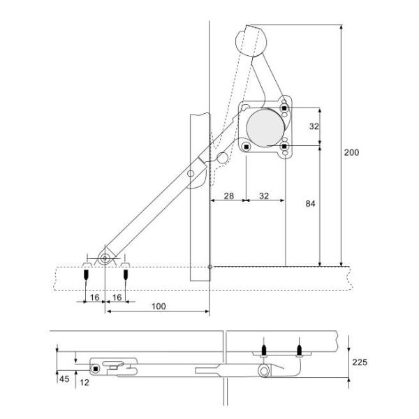 Оцинковывайте поддержку оборудования пребывания крышки сплава гидравлическую для двери шкафа мебели