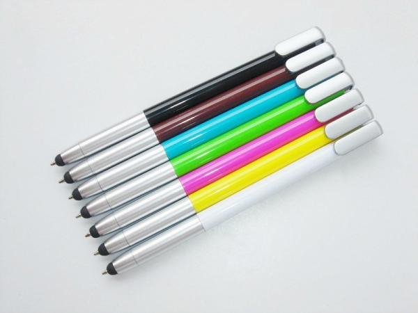 Hot selling Lacquer color barrel and clip printed Logo stylus plastic pen