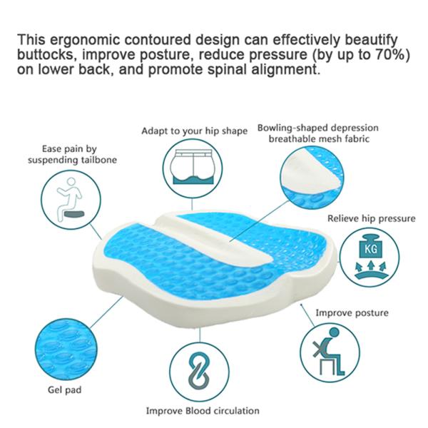 Popular Customized Memory Foam Seat Cushion , Butterfly Gel Chair Seat Cushion Outdoor