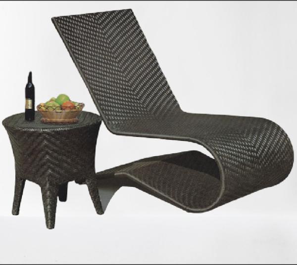 Wicker rattan Garden lounge chair Outdoor aluminum swimming pool chair beach sun bed pool chaise lounge---6135