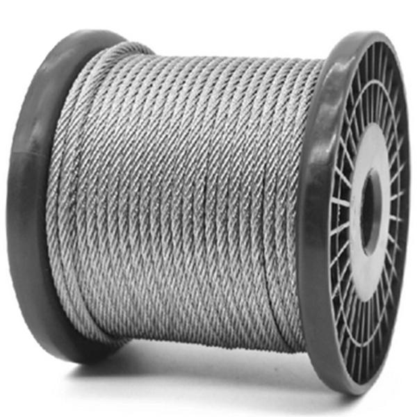 6x19 IWRC Stainless Steel Cable Rope Wires Rope T/S 1570Mpa 1000mtrs in Plywood Reel Preformed