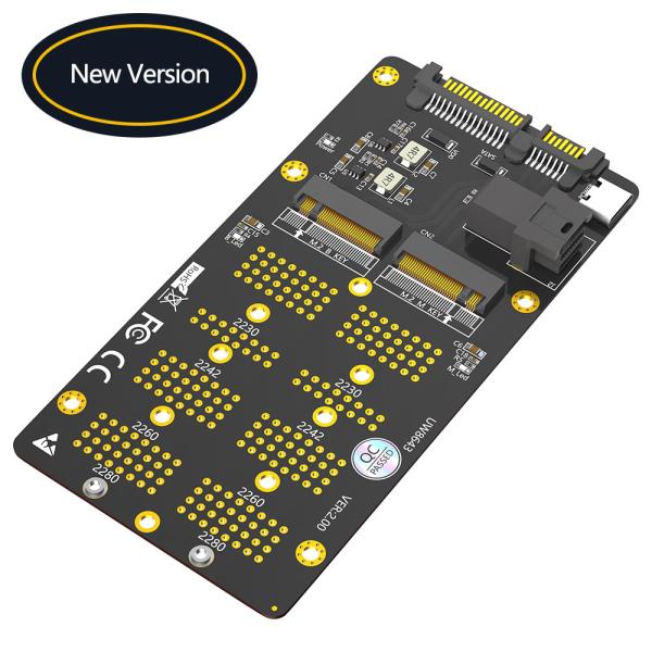 NGFF (M.2) 2-в-1 SSD расширительная карта, NGFF (M.2) Ключ-M поддерживает NVME протокол SDD на SFF (86-43) интерфейс NGFF (M.2) Ключ-B поддерживает Sata протокол SDD на Sata интерфейс