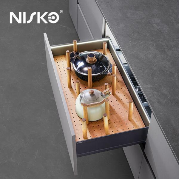 Organizador de cajones de bote de cocina ajustable con luz LED