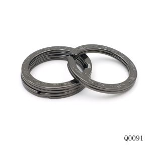 Gunmetal Custom Split Key Ring 25mm Flat Stamping Logo Keychain O Ring