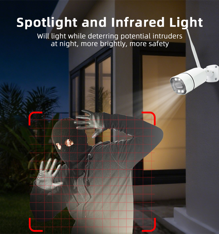 5mp Dual‑band Wifi Bullet Security Camera H.265 Dual‑light Night Vision Ai Human Detection Two‑way Audio Bluetooth Pairing Ip66 Outdoor Surveillance Camera Support Tf Card & Cloud Storage