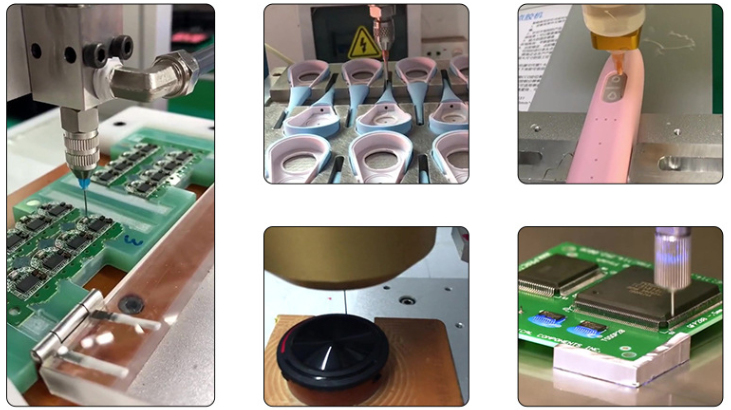 3 оси Роботизированная SMD Красная клея распределительная машина 400x400 мм таблица