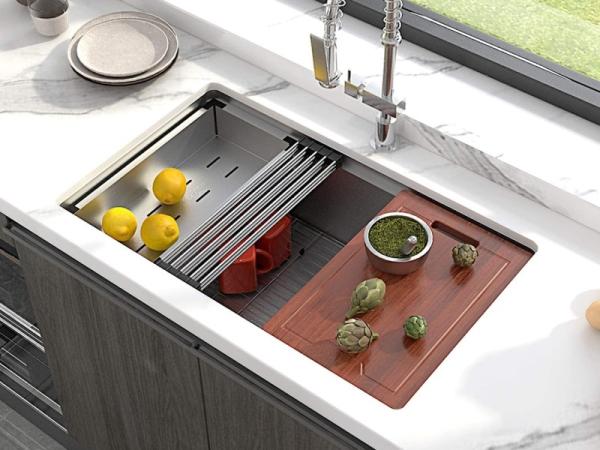 Single Bowl Copper Workstation Sink 36' Undermount Drop In 92x56