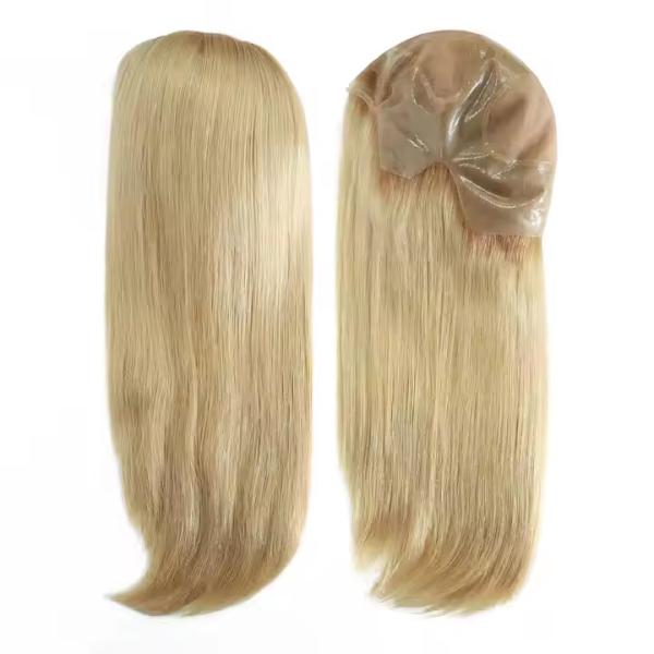 New Design Natural Color Human Hair Euro Lace Mono Medical Wig Lace Wig For Cancer And Alopecia Patients Silk Top FULL HEAD Wig