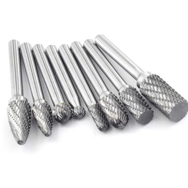 Carbide Burrs 6mm 1/4 Shank Diameter Sf-5 Sf-3 Sf-2 Sf-1steel Rotary Burr Set Tungsten Carbide Drill