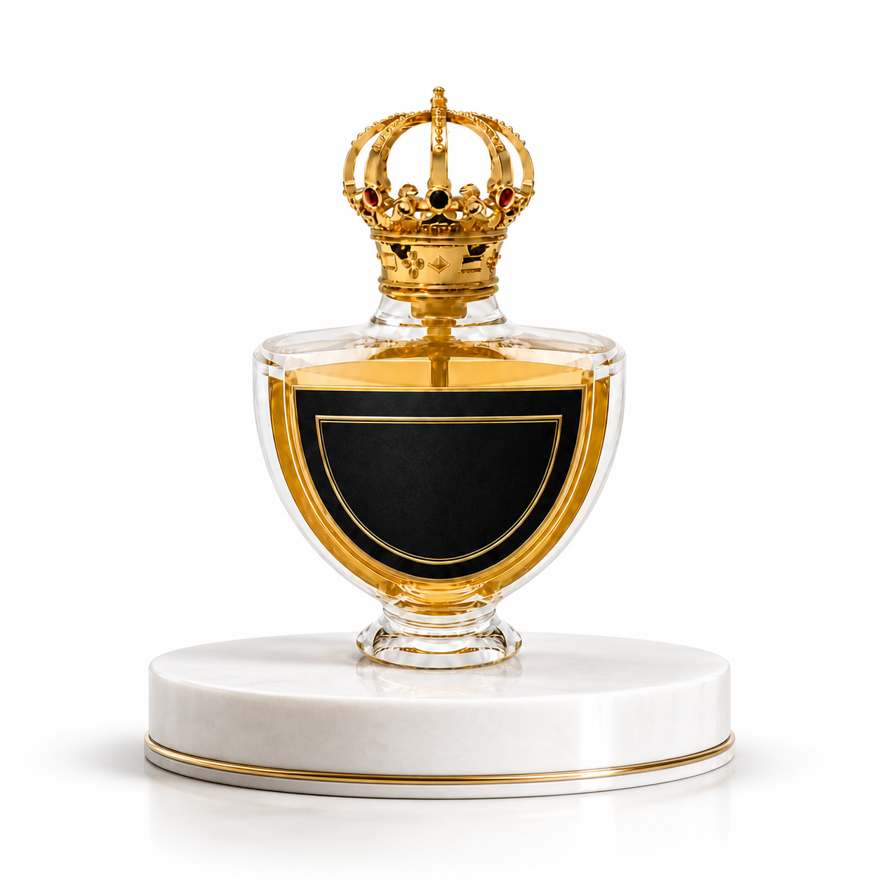 Crown Shape Zamac Perfume Cap with Inlaid Red Rhinestone | Zinc Alloy Custom Fragrance Bottle Lid