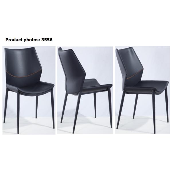 Recyclable Leather 44.5cm Contemporary Metal Dining Chairs