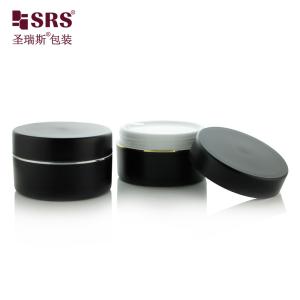 SRSJK-100g Eco Friendly Cosmetic Packaging Solutions Men Cosmetic Black 100g Cream Jar In Plastic For Body Scrubs