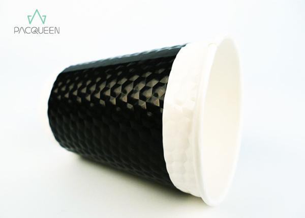 White / Black Simple Design Disposable Hot Tea Cups , Take Out Coffee Cup Water Resistant