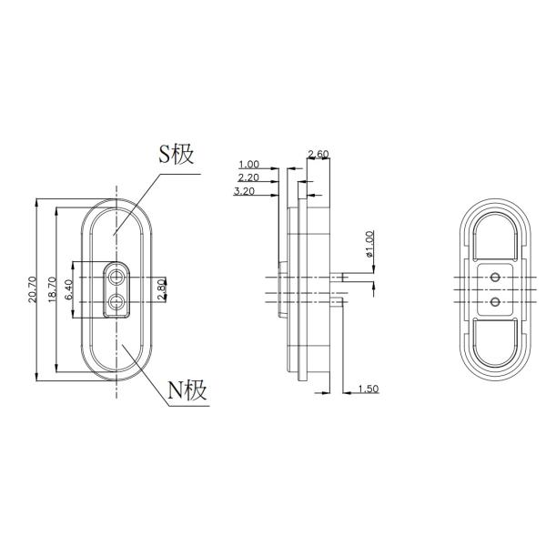 2.8 mm de hauteur 2 broches connecteur de câble USB magnétique mâle connecteur de broche magnétique femelle