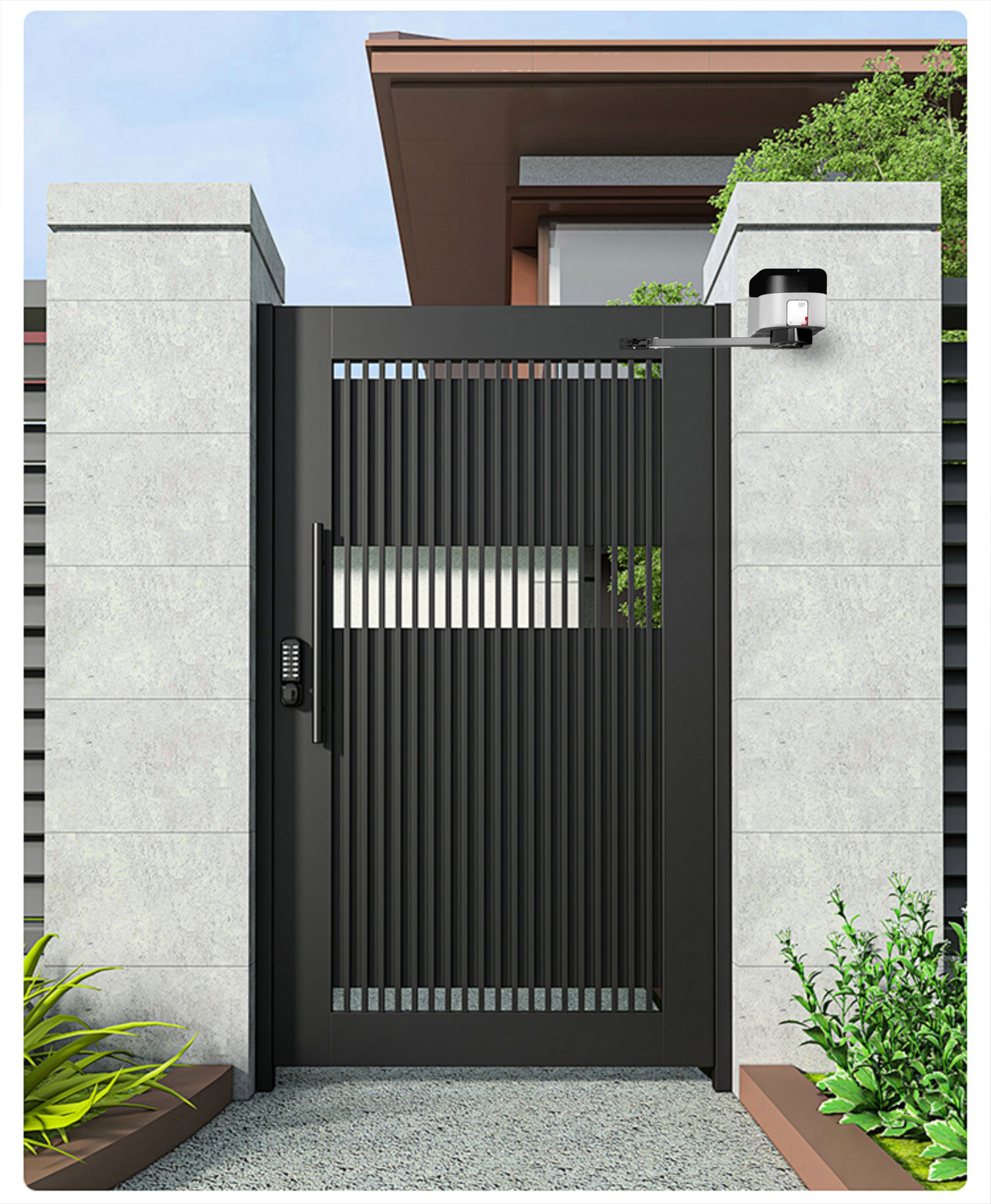 Automatic Curved Arm Door Opener Heavy Duty For Courtyard Doors