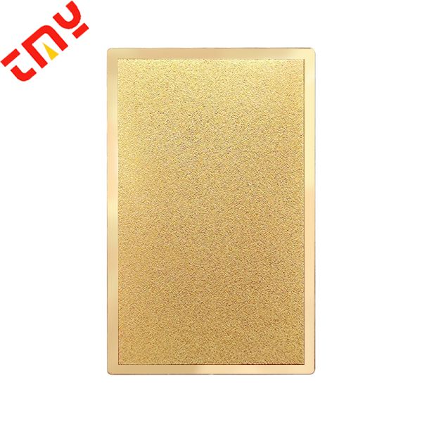 Customized Luxury Essentials Mirror Brass Finish Metal Business Name Card With Hollow Pattern