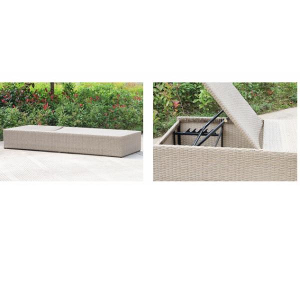 Rattan Beach Lounge Chair Sun Lounger Bed PE Rattan Garden Outdoor Swimming