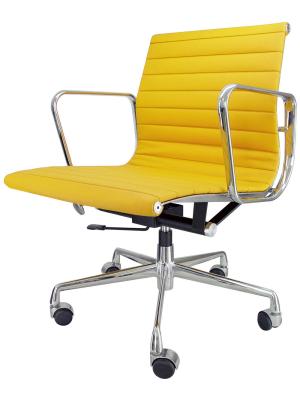 Professional Yellow Leather Desk Chair , Ergonomic Executive Chair Non Folded
