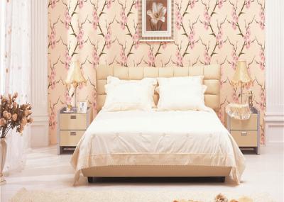 3D Effect Peach Blossom Pattern Chinese Style  Wallpaper For Room Decoration , Eco-Friendly