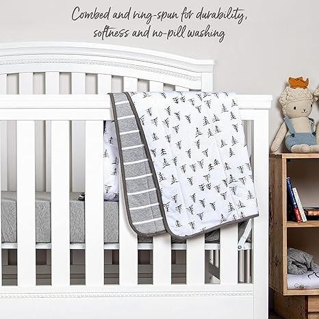 100% Cotton Nursery Throw Blanket Comfortable Multifunctional Blanket With Reversible Design