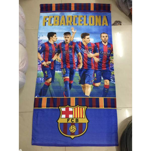 Customize football sport towel Barcelonaes football club towel beach towel soccer towel