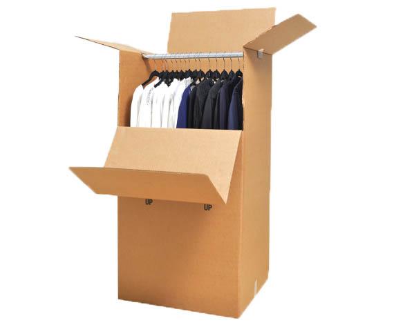 DIY Moving Closet Carton Box With Reinforced Clothes Hanger Pole