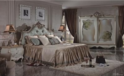 French Style Bedroom Furniture / 1.8 * 2.0 Meter French King Size Bed