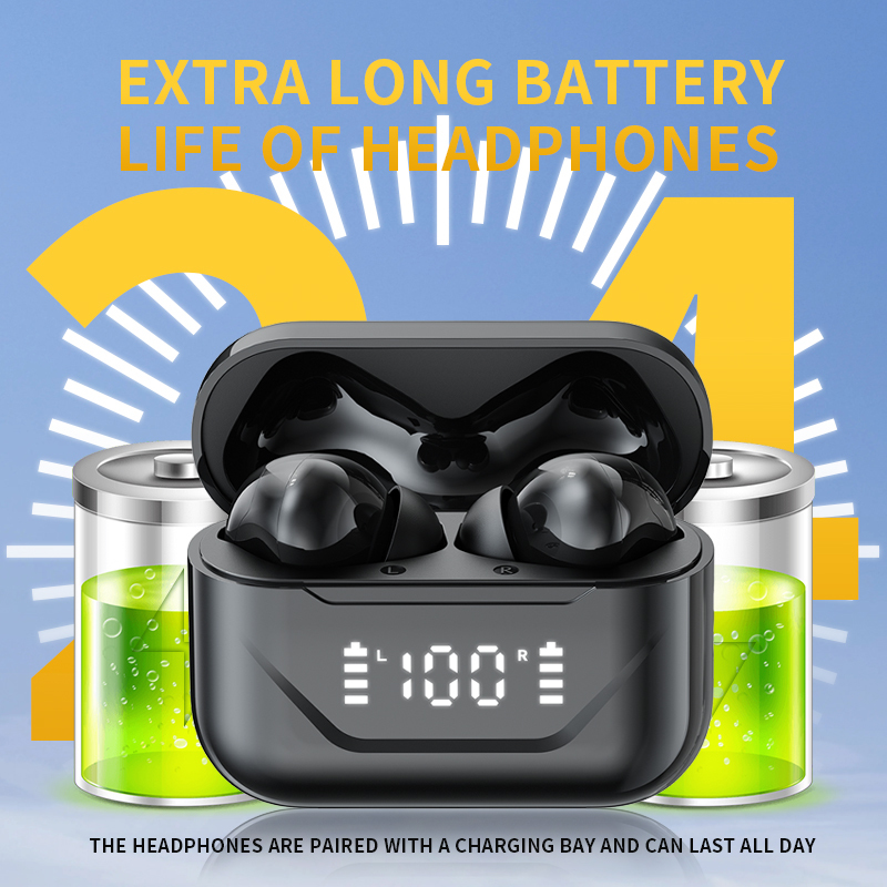 Wireless Earphones 5.3 Edition LED Battery Display ENC Call Noise Reduction True Wireless Stereo In Ear Earphones 360 ° Panoramic Stereo I5 Sweatproof Sports Running Fitness Suitable for Mobile Phones