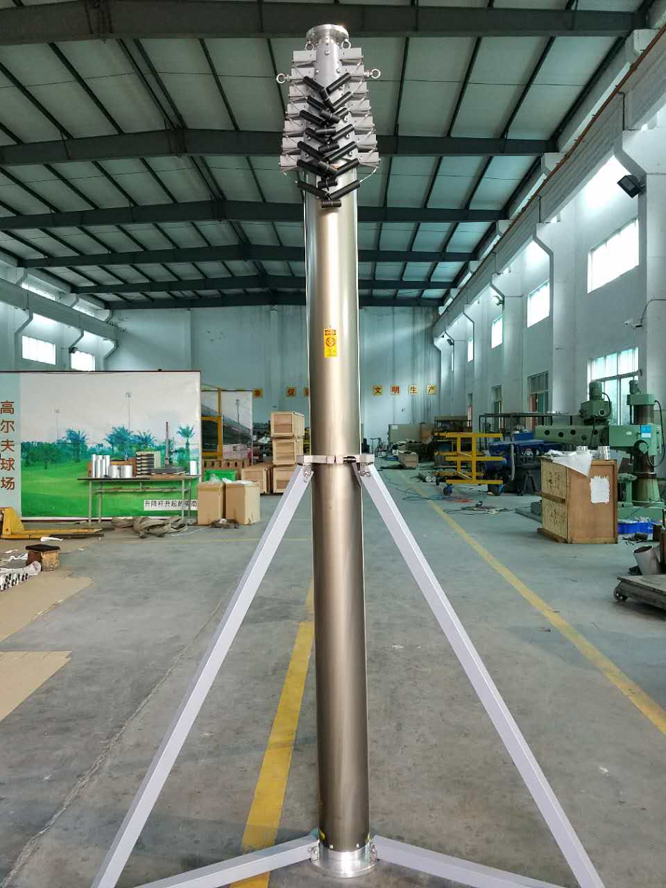 Self Locking FCC 20ft Aluminum T6 Pneumatic Telescopic Mast